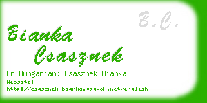 bianka csasznek business card